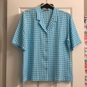 Blue Plaid Button Down Shirt